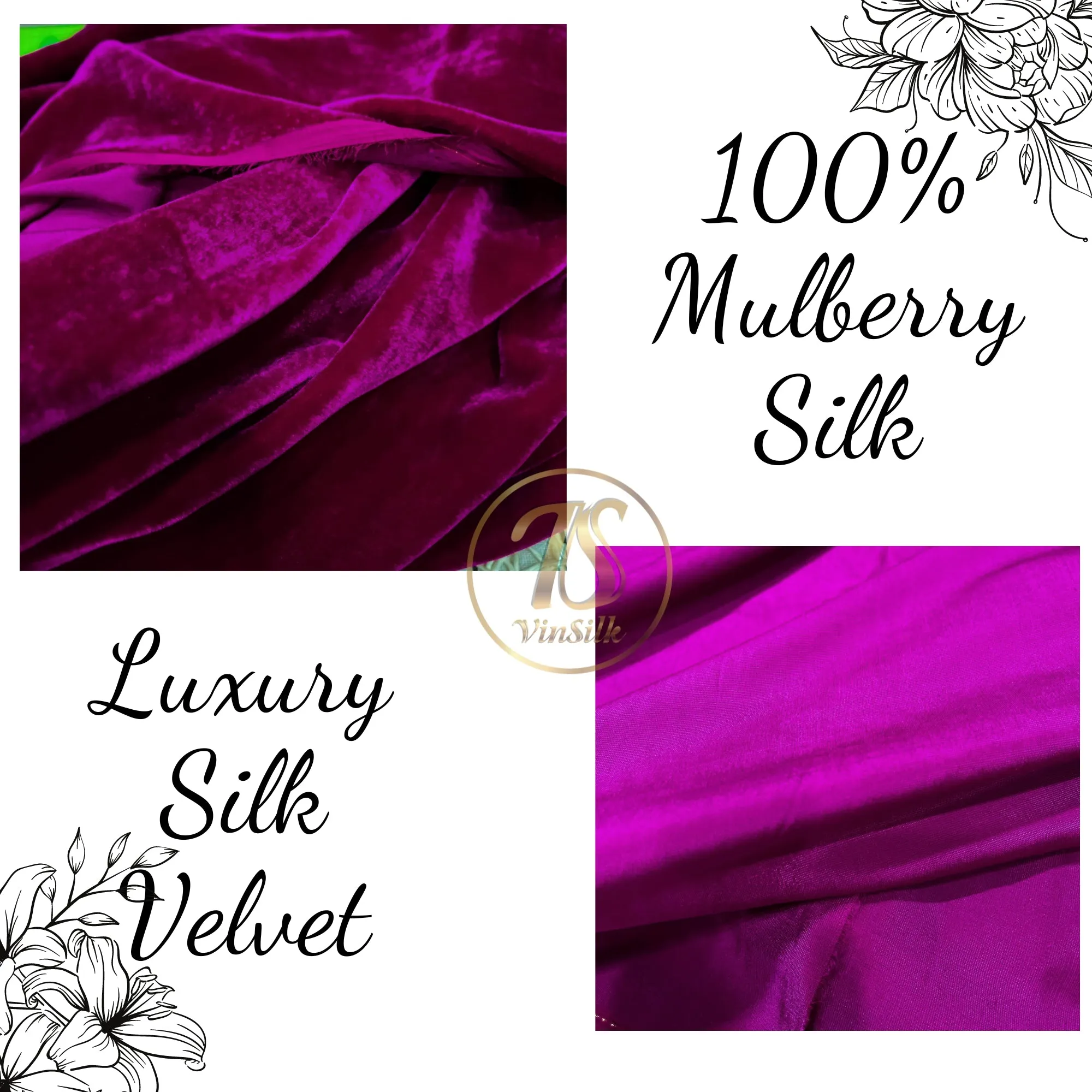 100% Mulberry Silk Velvet fabric by the yard - Luxury Silk Velvet - Dress making - Silk for sewing