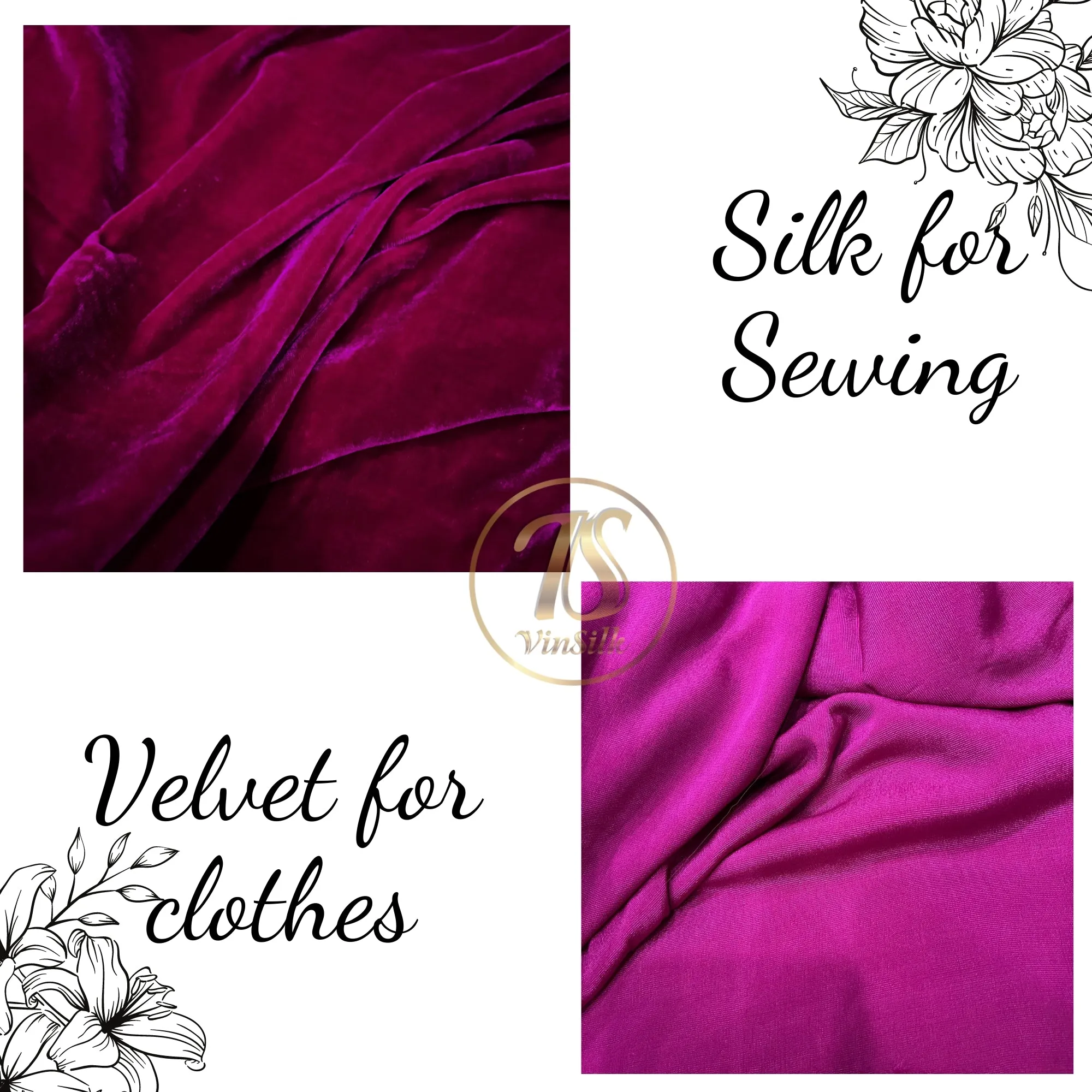 100% Mulberry Silk Velvet fabric by the yard - Luxury Silk Velvet - Dress making - Silk for sewing