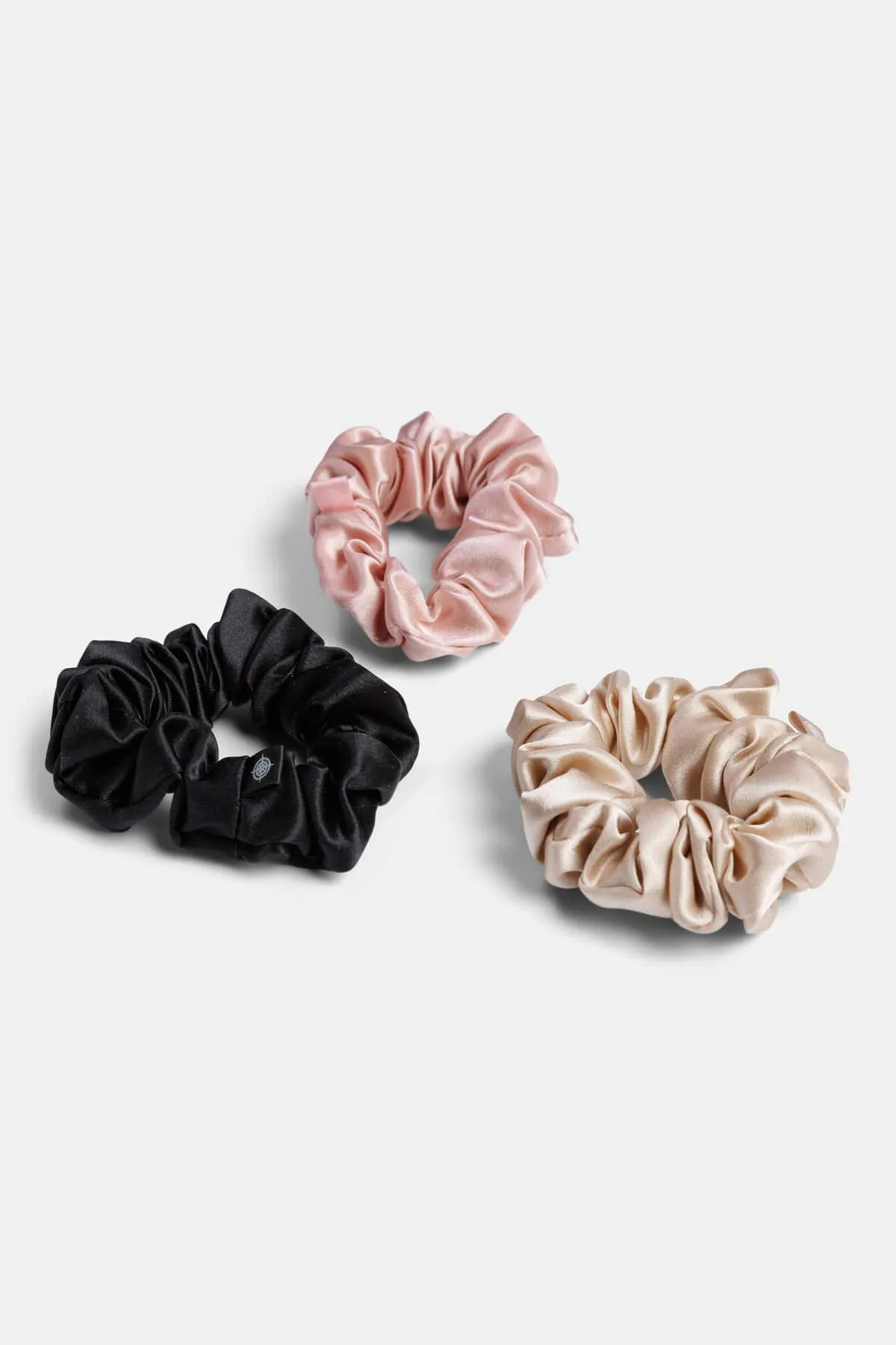 100% Pure Mulberry Silk Hair Scrunchies with Gift Box - Set of 3 Large Hair Ties