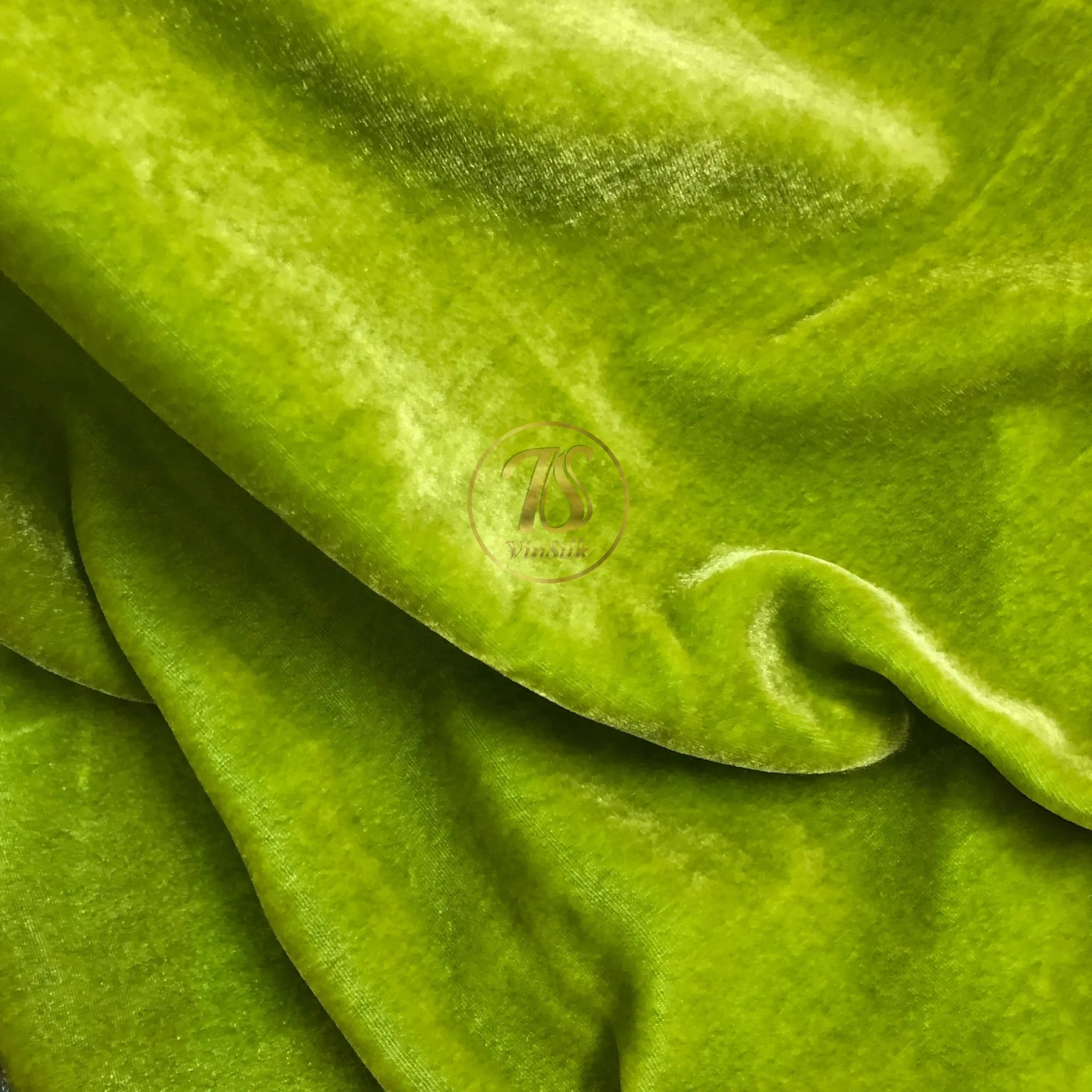 100% Pure Mulberry Silk Velvet Fabric - Luxury Silk Velvet - Silk for sewing - Green and yellow silk velvet