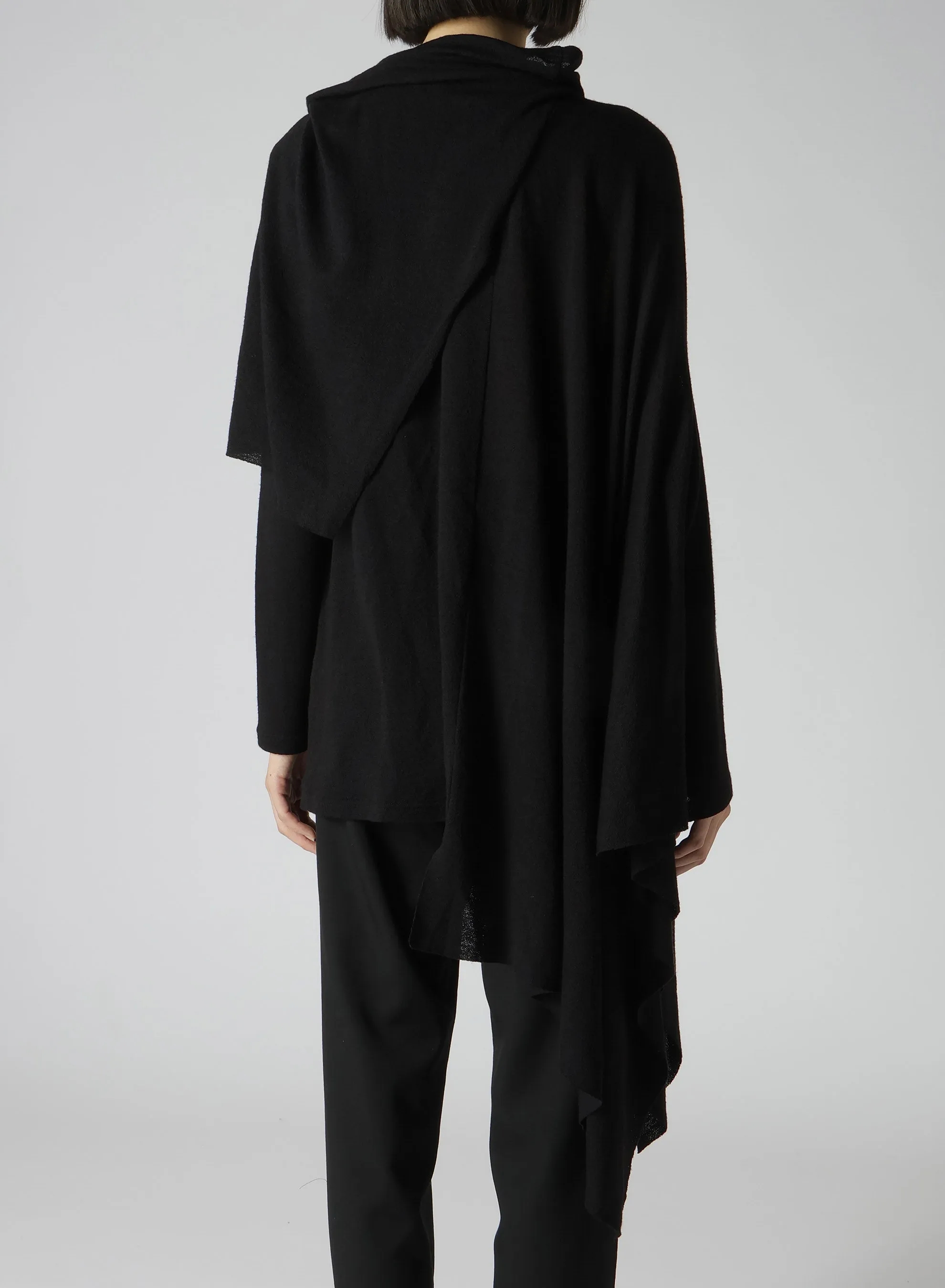 1/60 WOOL SILK CREPE ASYMMETRY DRAPED PO