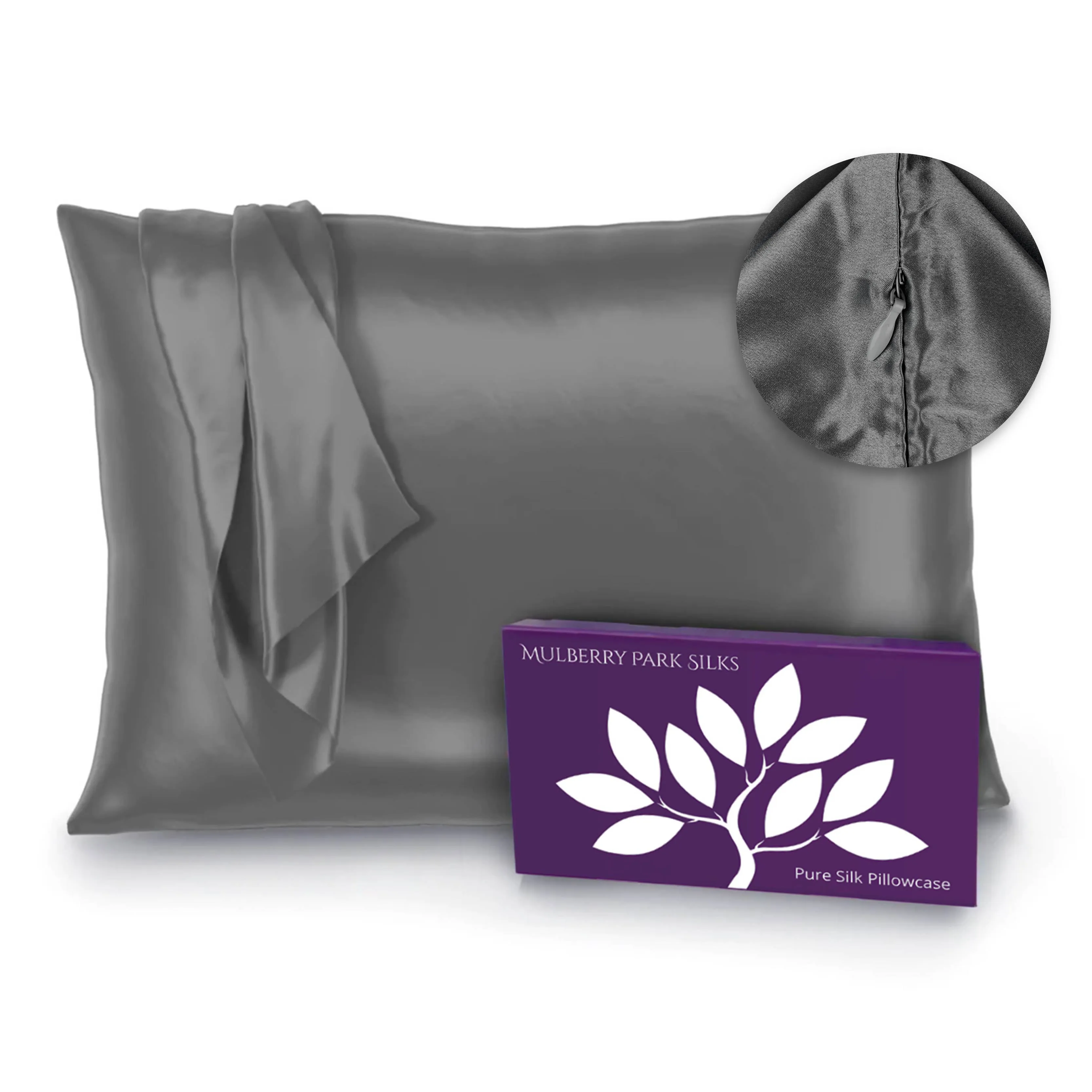 22 Momme Silk Pillowcase - Gunmetal