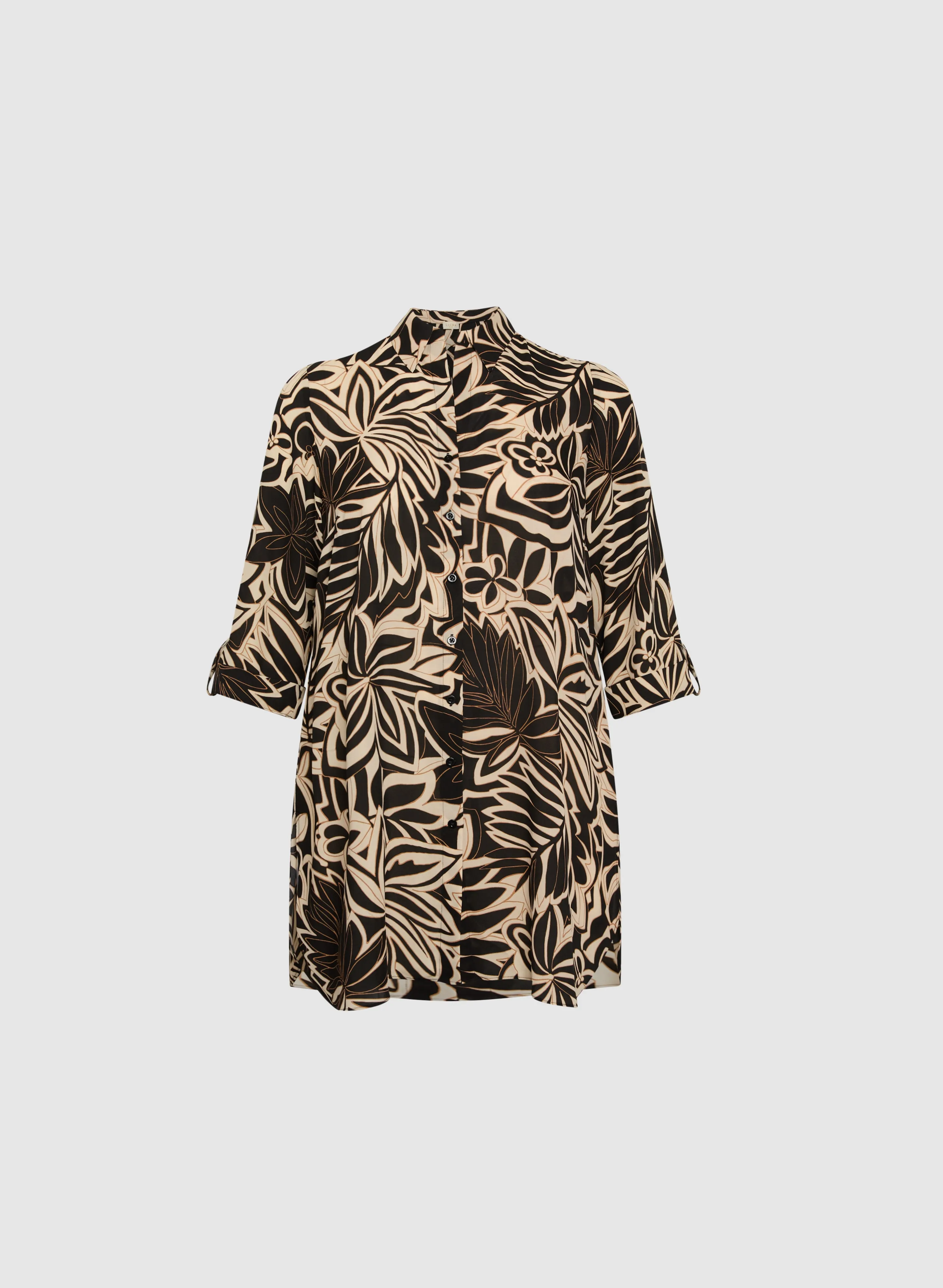 Abstract Leaf Print Blouse