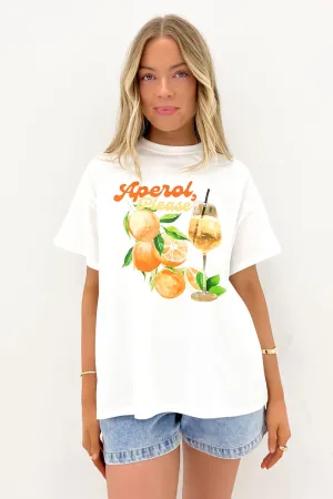 Aperol Please Tee White