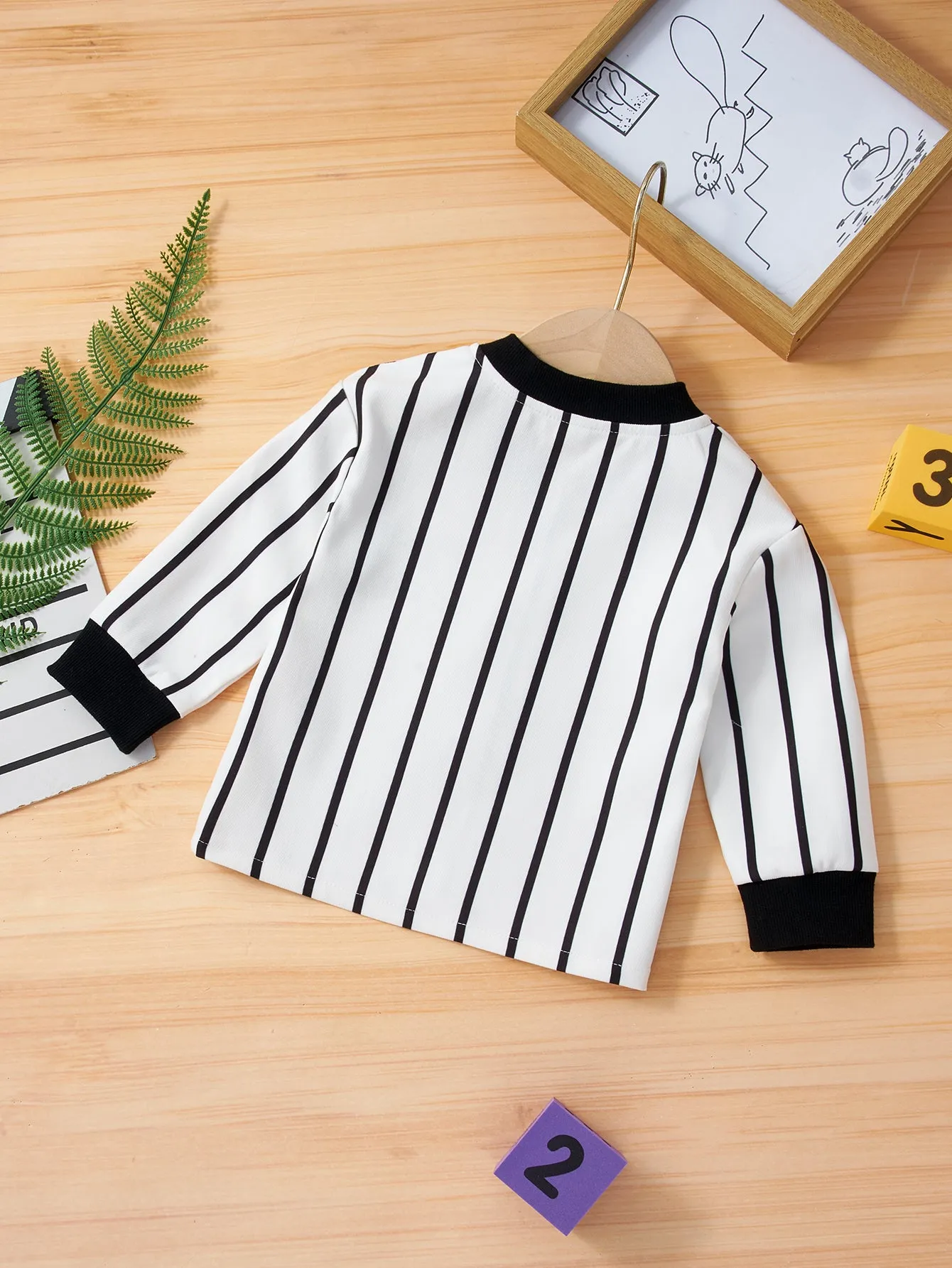 Baby Vertical Stripes Button Down Jacket