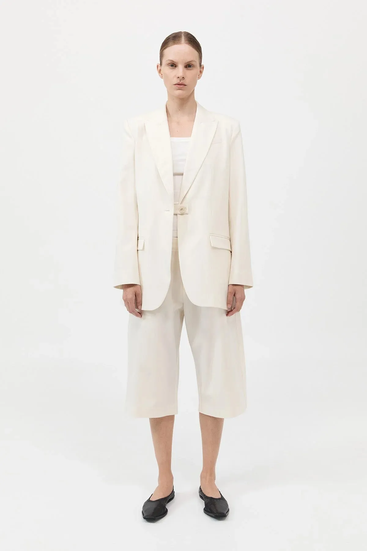 Belt Detail Blazer - Milk