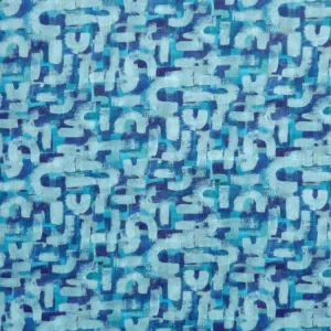 BLUE 'ABSTRACT' LIBERTY LAWN COTTON HANDKERCHIEF