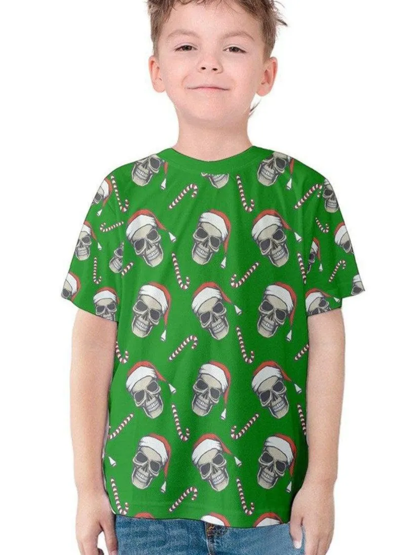 CHRISTMAS SKULLS Kids' Cotton Tee