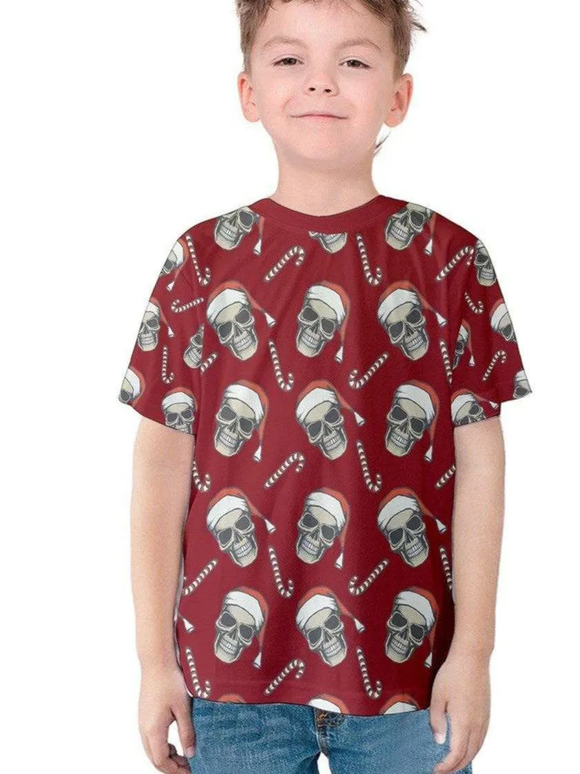 CHRISTMAS SKULLS Kids' Cotton Tee