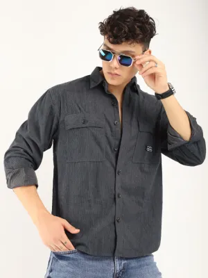 Code ray Dark Grey Full Sleeve Shirt