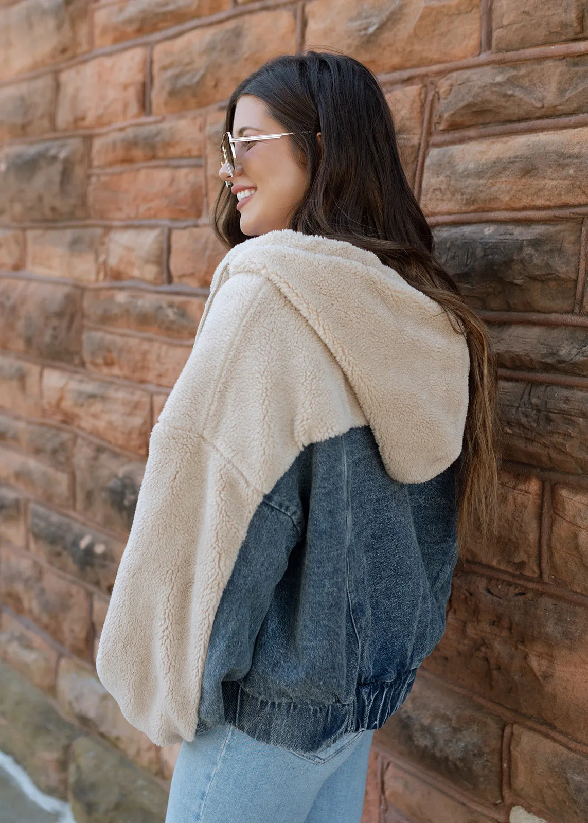 Denim & Khaki Sherpa Two Tone Jacket