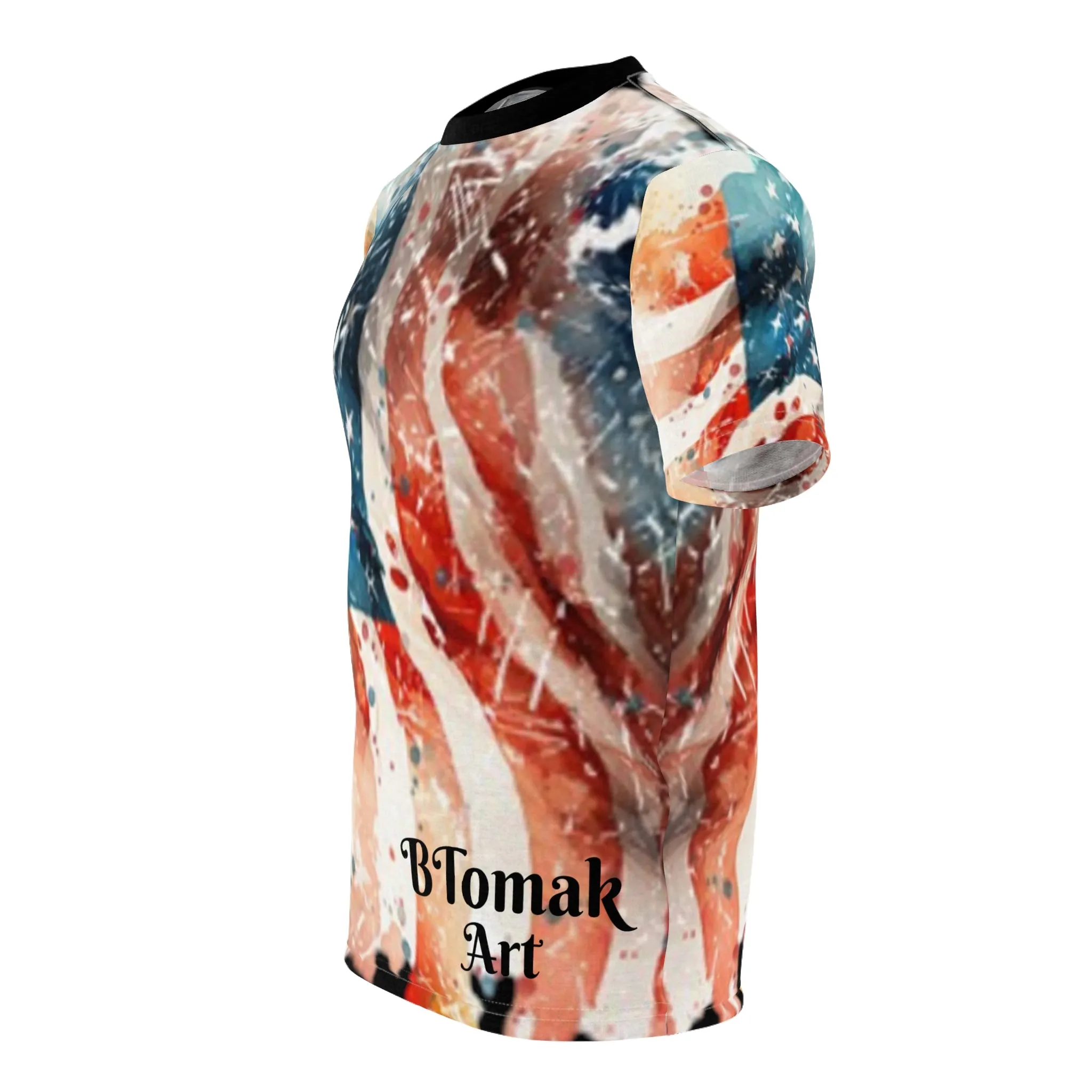 Distressed American Flag BTomak Art AOP Tshirt