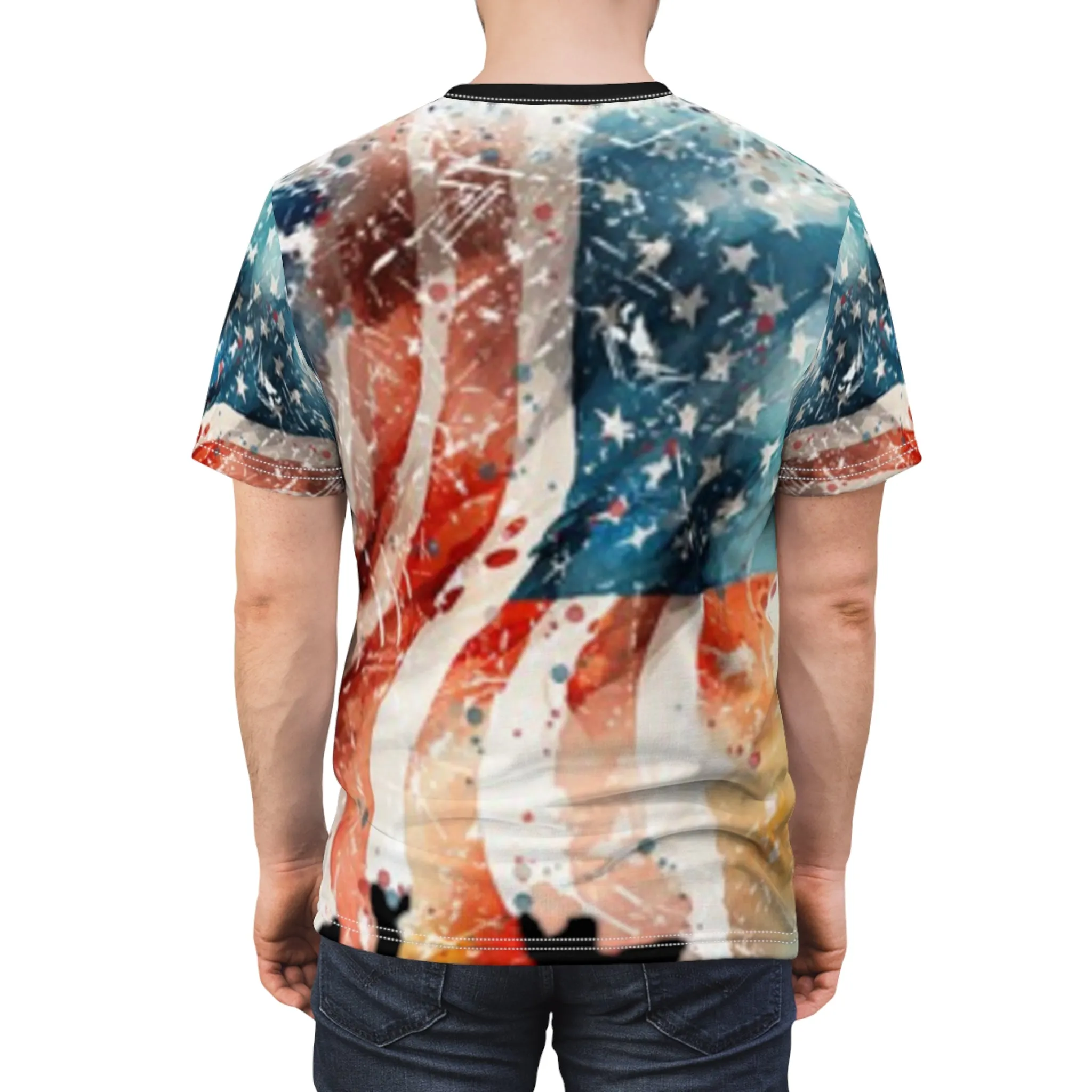 Distressed American Flag BTomak Art AOP Tshirt