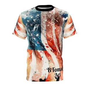 Distressed American Flag BTomak Art AOP Tshirt