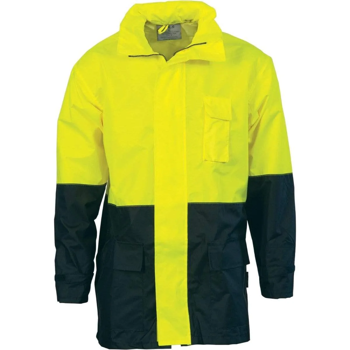 Dnc Workwear Hi-vis Two-tone Lightweight Rain Jacket - 3877