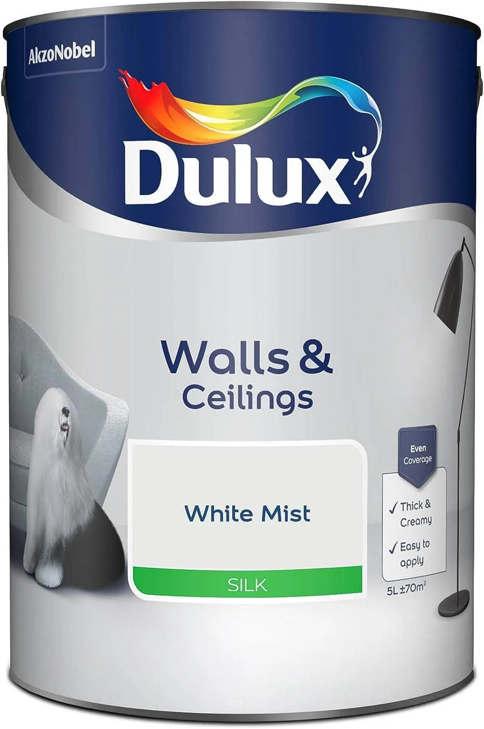 Dulux Silk Emulsion 5L - White Mist