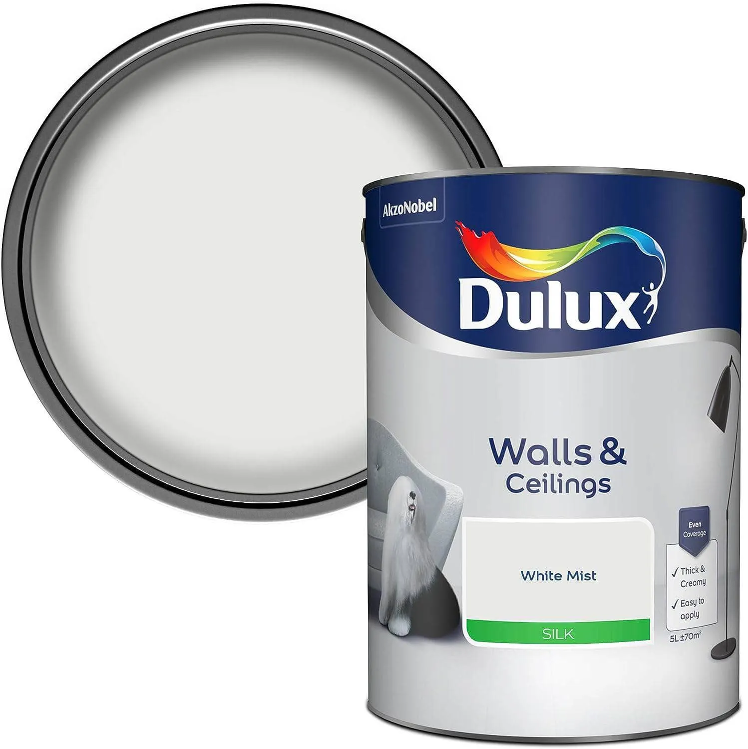 Dulux Silk Emulsion 5L - White Mist