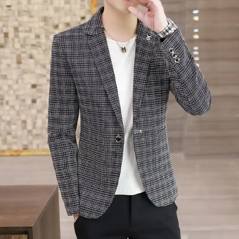 Elegant British Style Men's High-Quality Blazer: Perfect for High-End Parties and Casual Sophistication