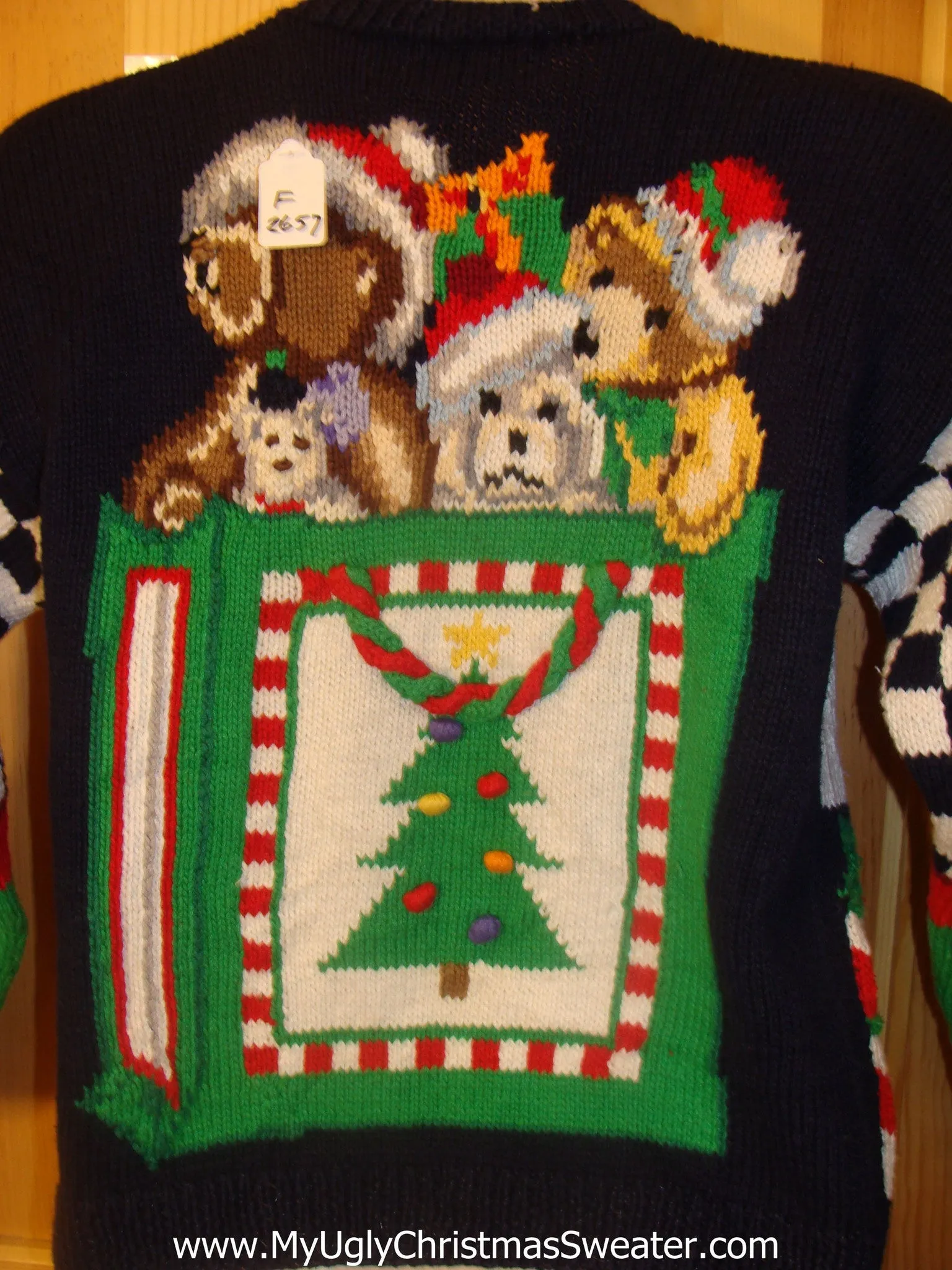 Funny 80s BEST Ugly Christmas Sweater Bears, Cat