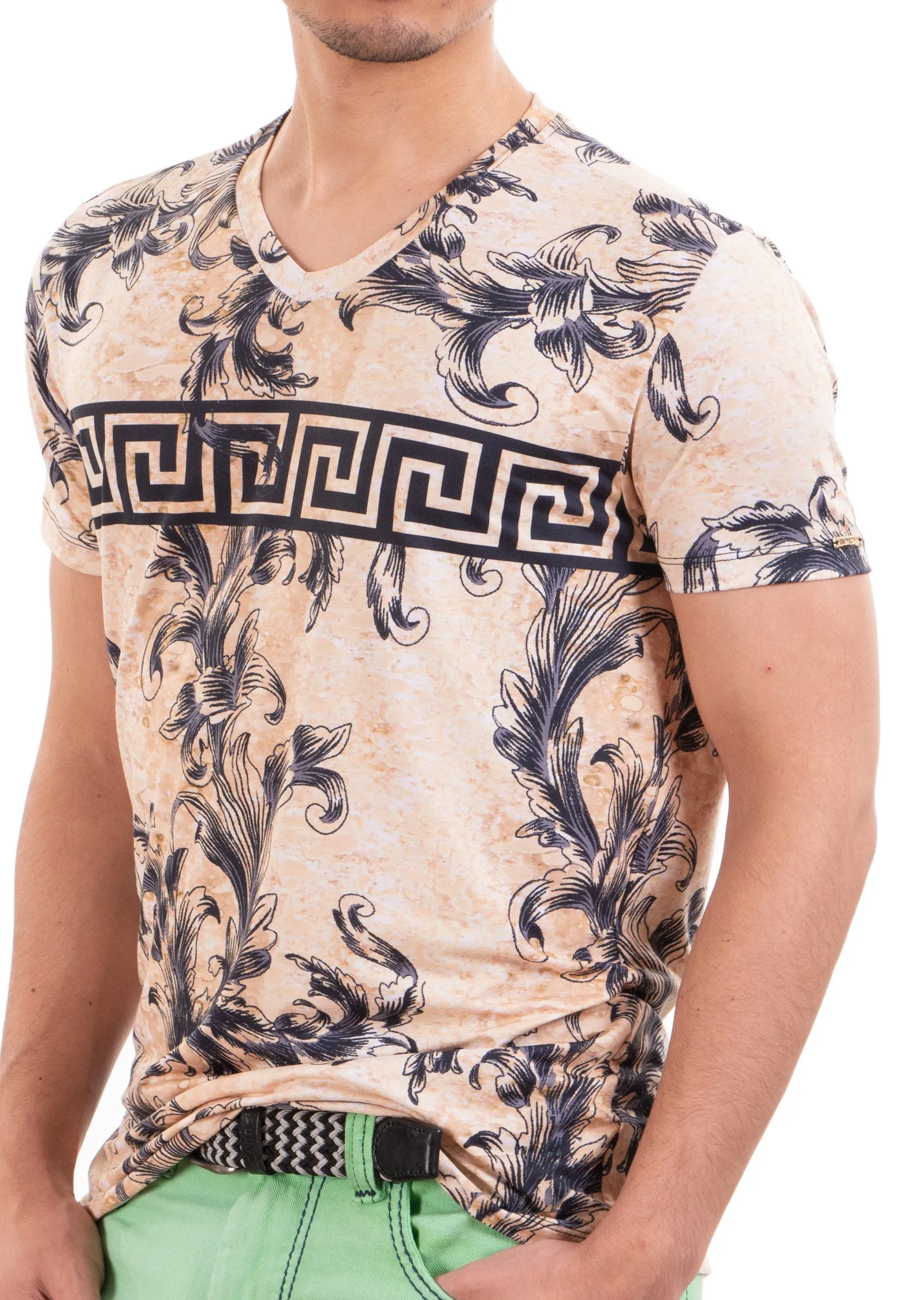 Gold Barocco Meander Print Tee