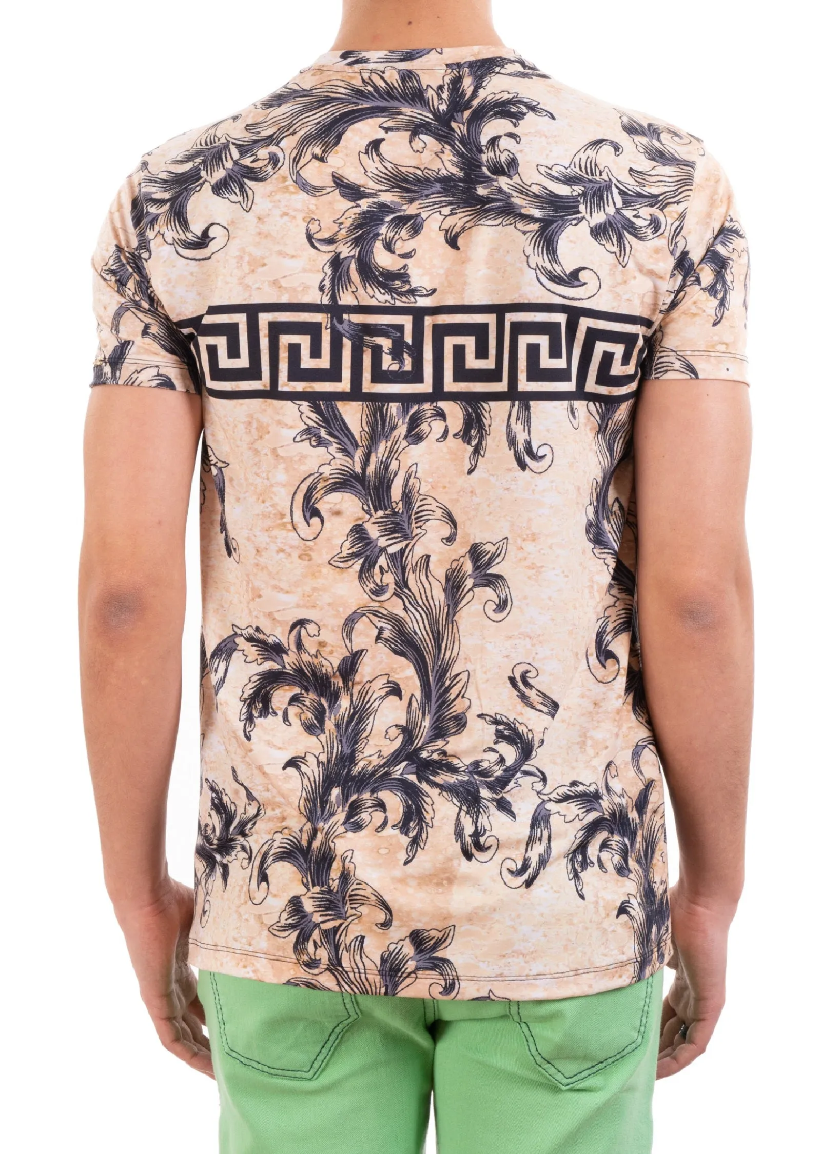 Gold Barocco Meander Print Tee