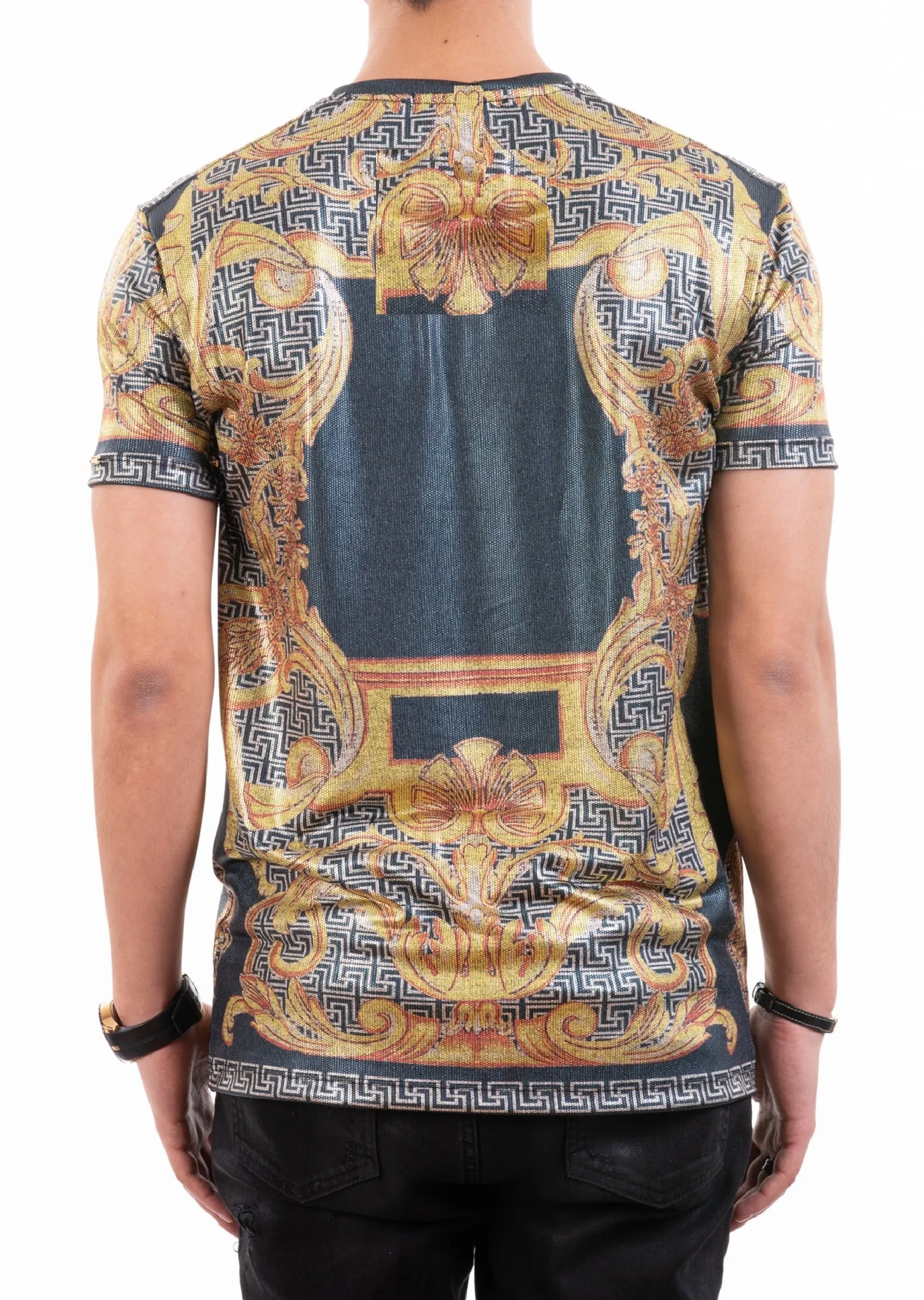 Gold Foil Baroque Print Tee