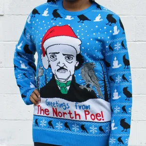 Greetings From the North Poe (Blue) / Knit Sweater