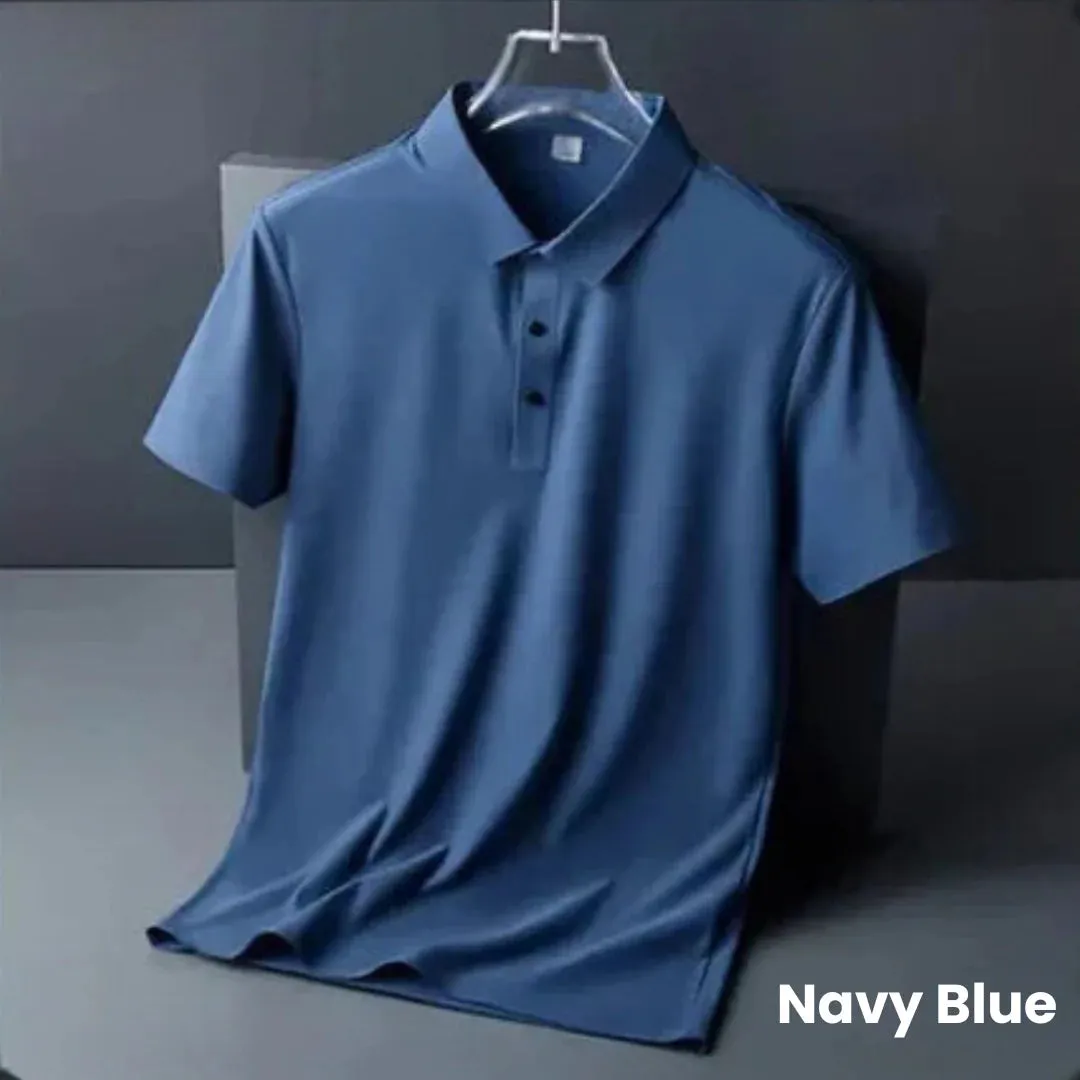 Ice Silk Short Sleeve T-Shirt Polo Men's Quick Drying Casual Mens Golf Polo Shirts ( Pack of 4 )