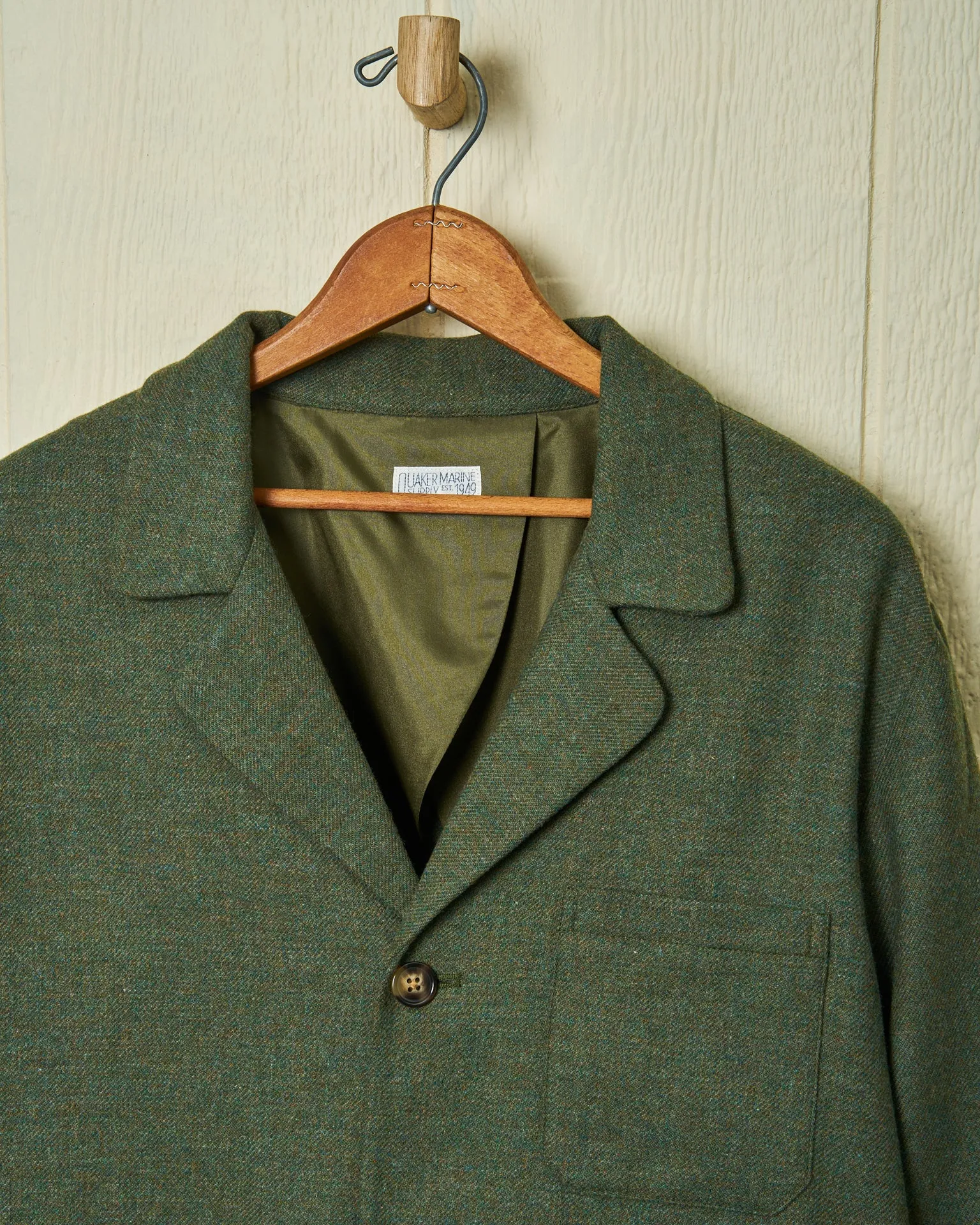 Italian Wool Loafer Jacket in Olive Melange