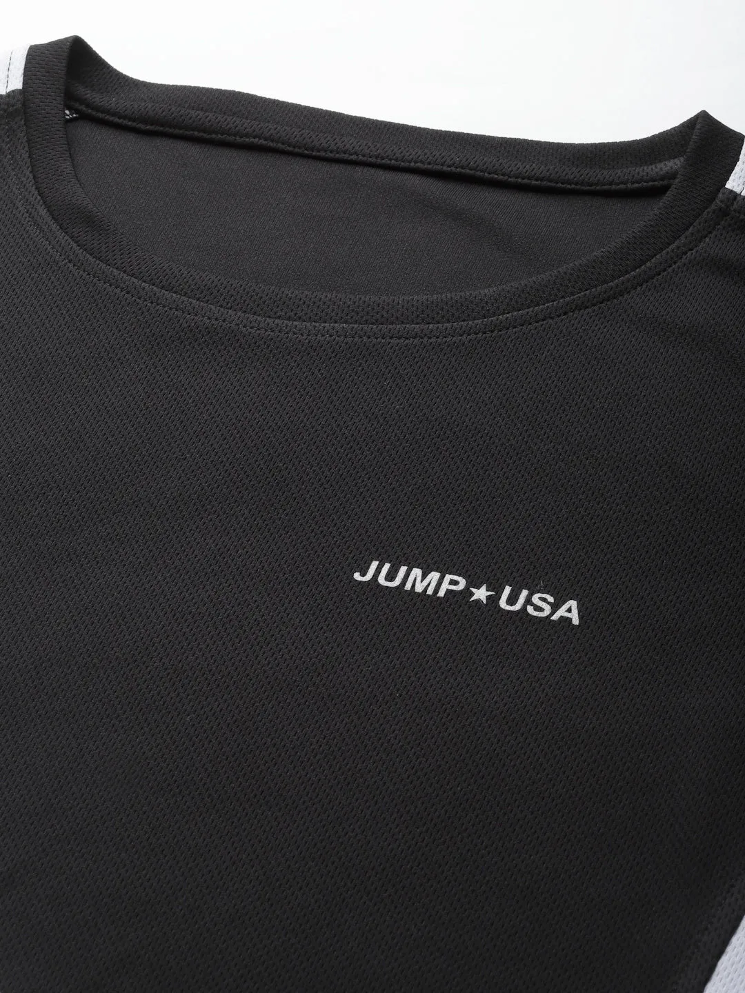 JUMP USA Men Black-White Rapid Dry Training Tank T-Shirt