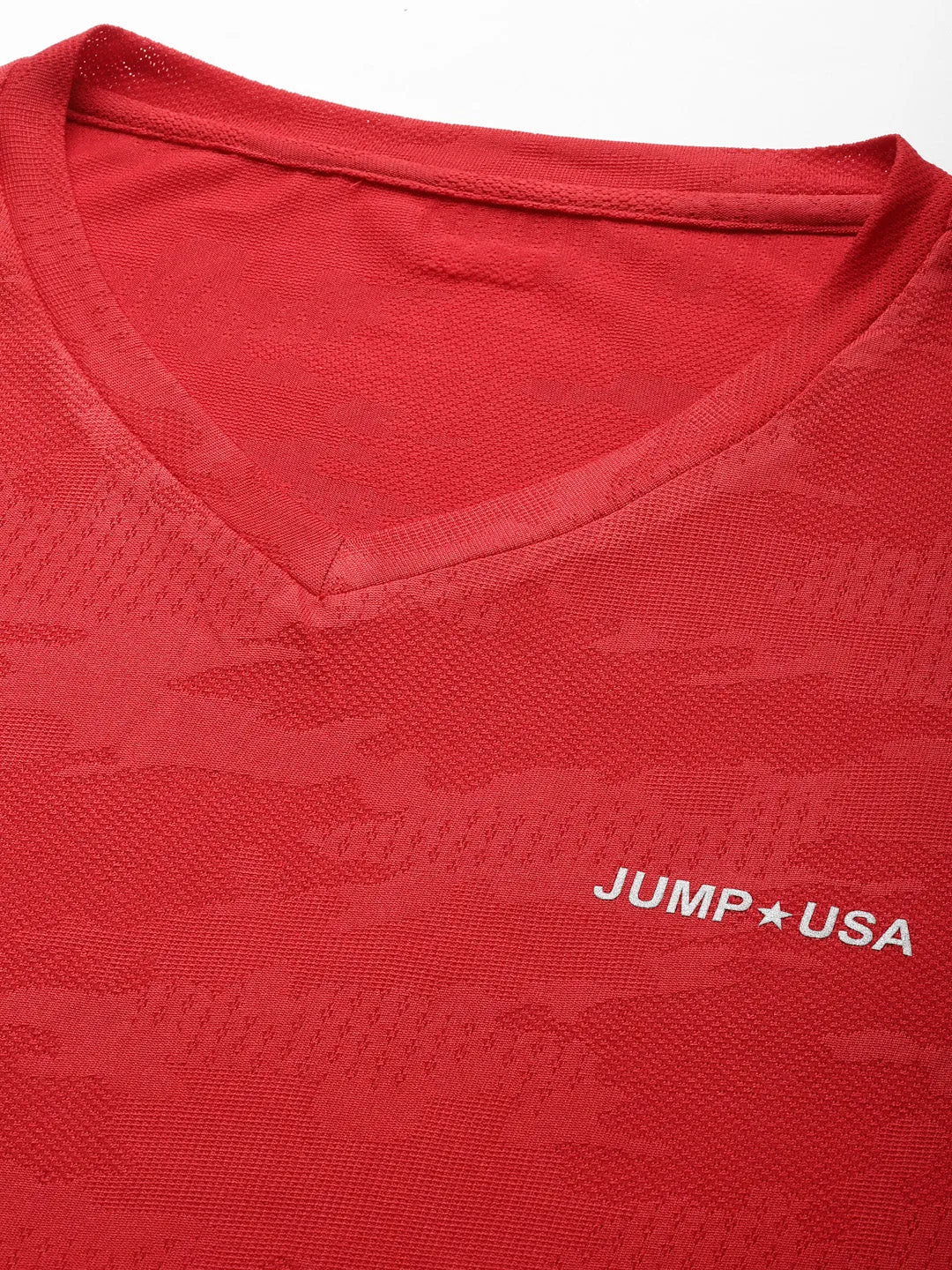 JUMP USA Men Red Round Neck Short Sleeves T-Shirt