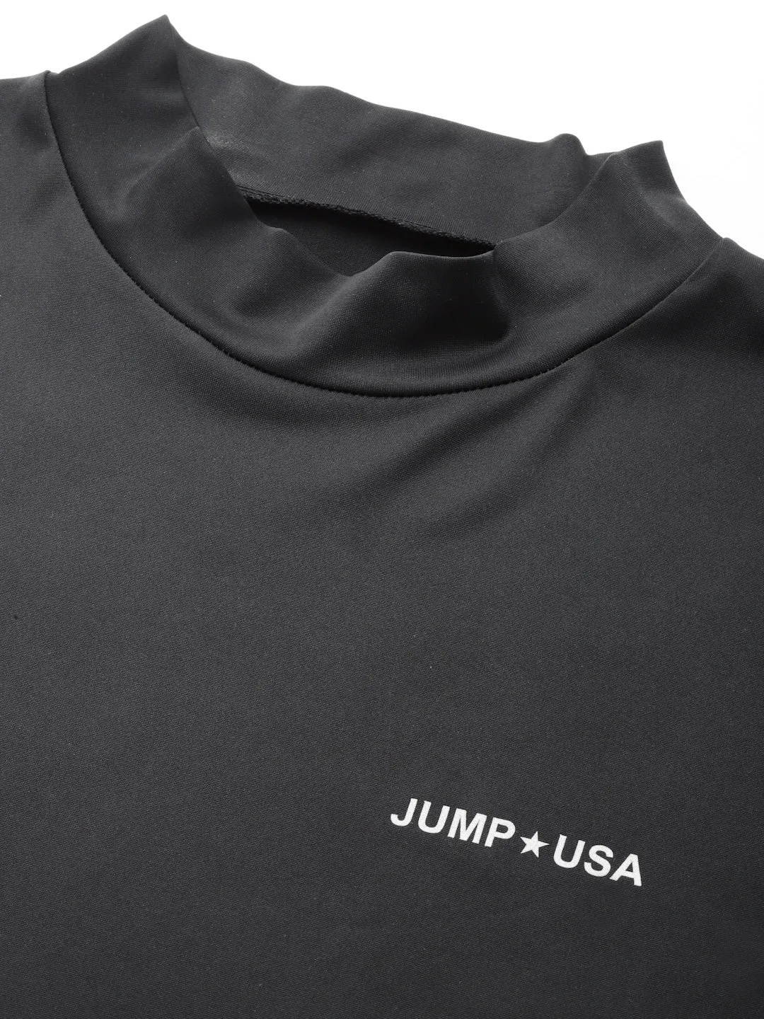 JUMP USA Men's Solid Yoga Seamless High Neck T-shirt