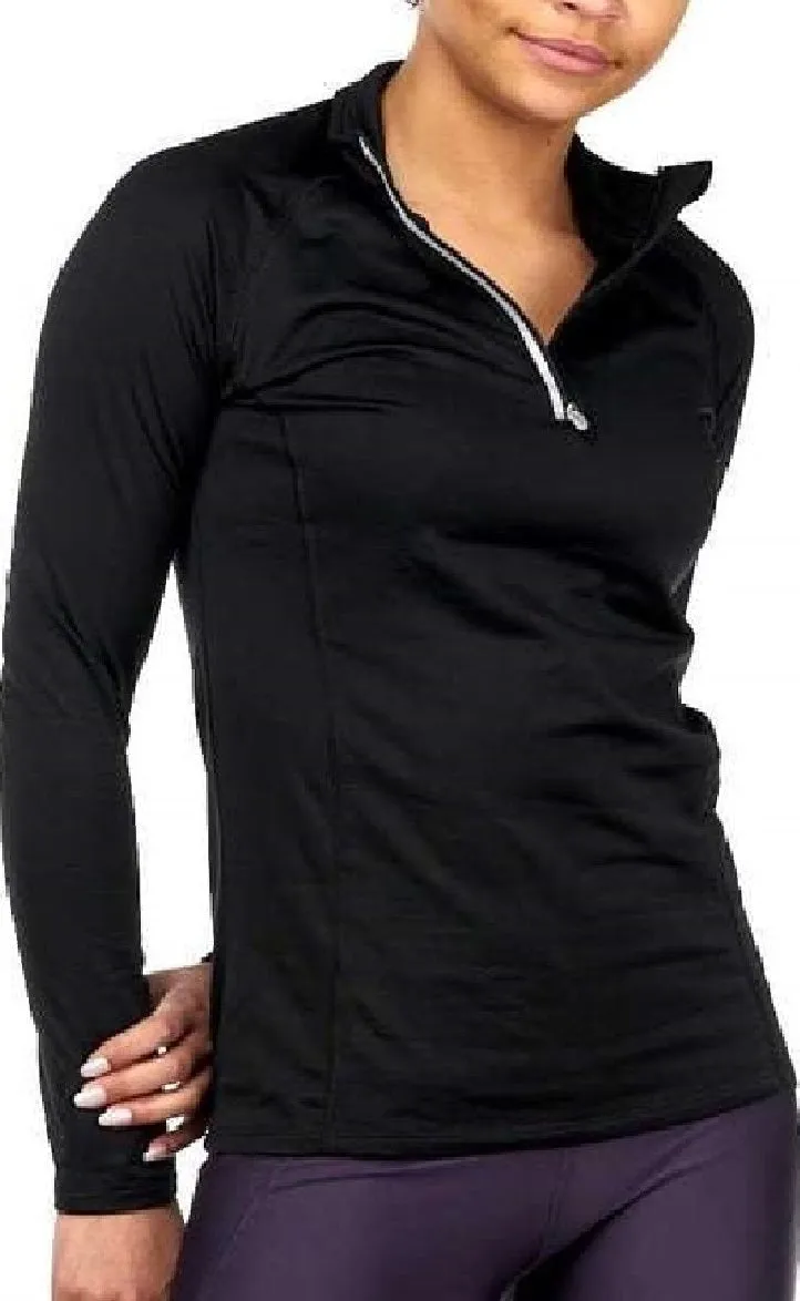 Killer Whale Long Sleeve Gym Tops Women Tshirt Quick Dry Fit half zip