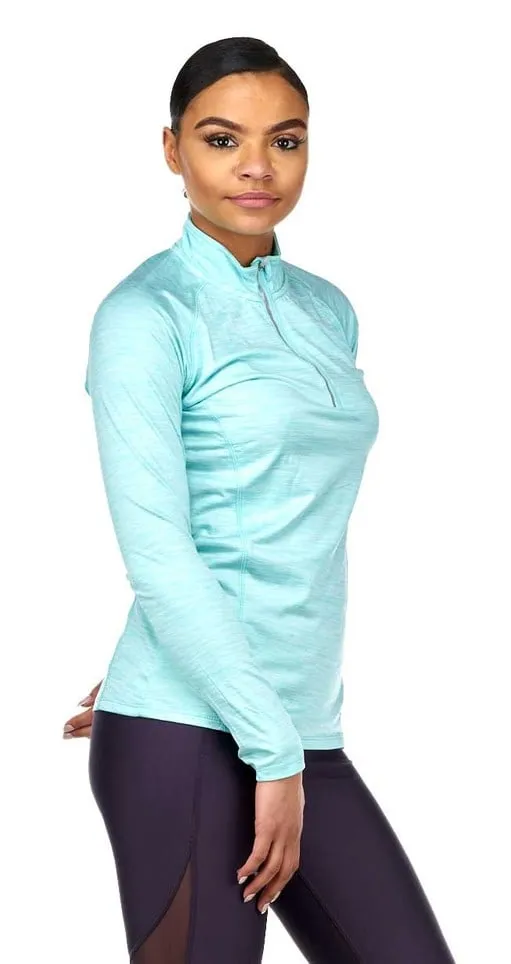 Killer Whale Long Sleeve Gym Tops Women Tshirt Quick Dry Fit half zip