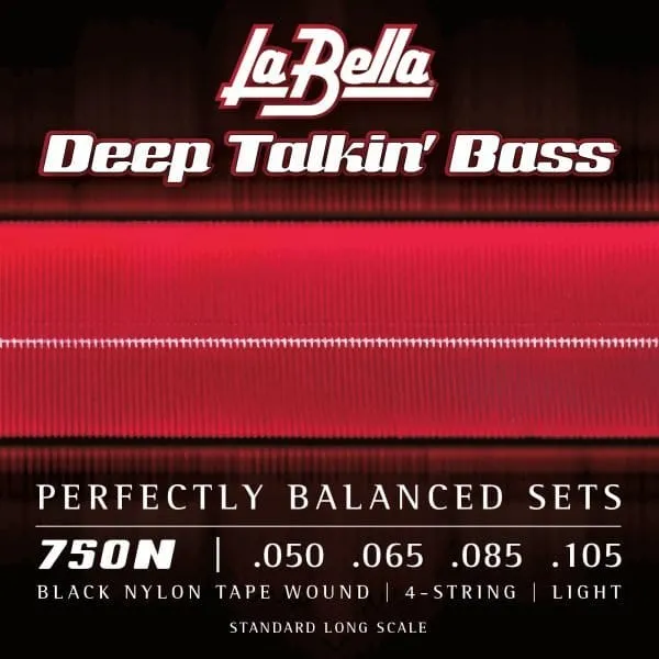 LaBella Black Nylon Tapewound Bass Strings