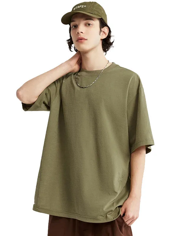 Lightweight Hydrogen Silk Blend T-Shirt with Adjustable Strap in Green Color