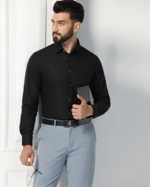 Luxe Formal Black Textured Shirt - Hazel