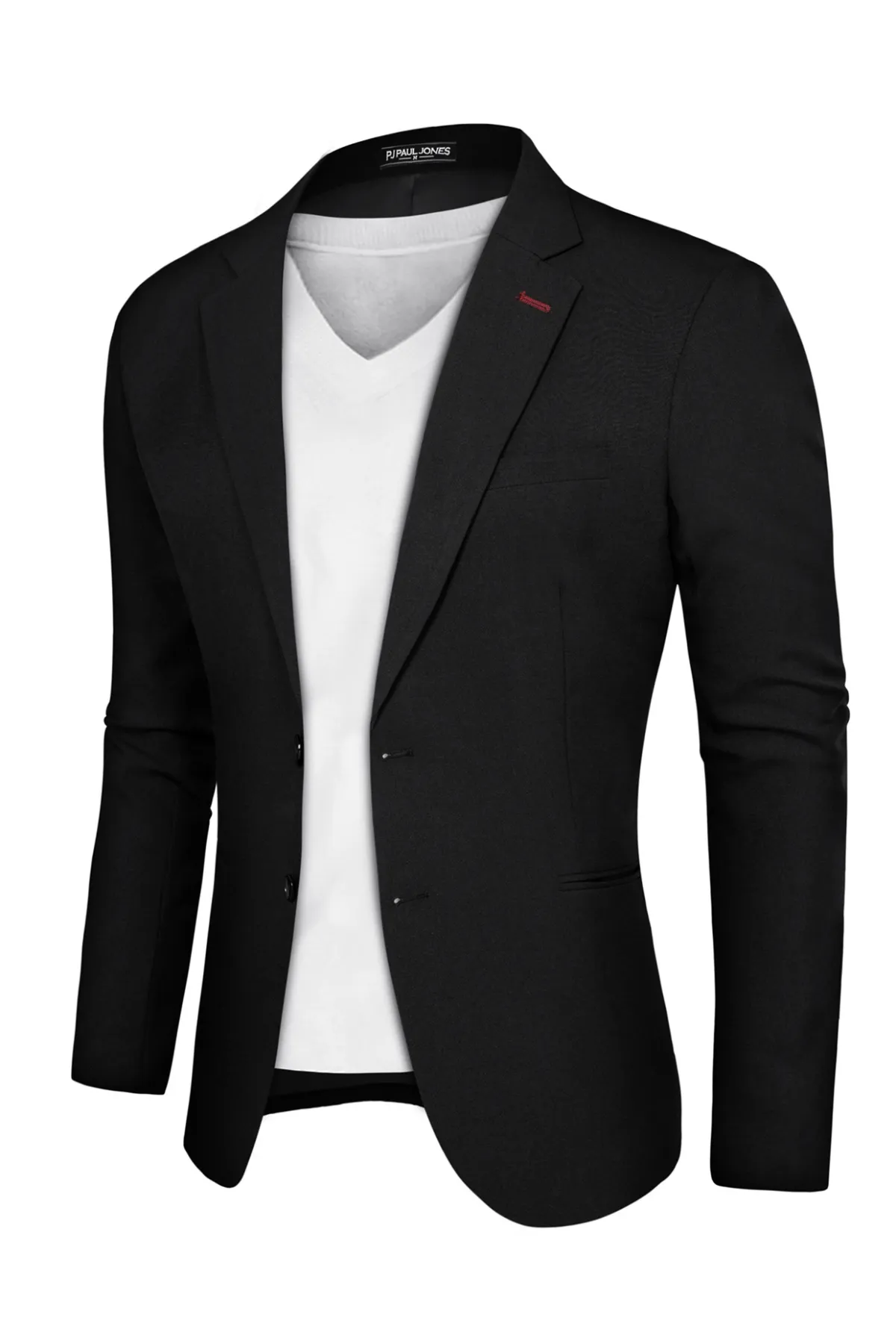 Men Notch Lapel Blazer Coat Casual Two Buttons Back Slit Suit Coats