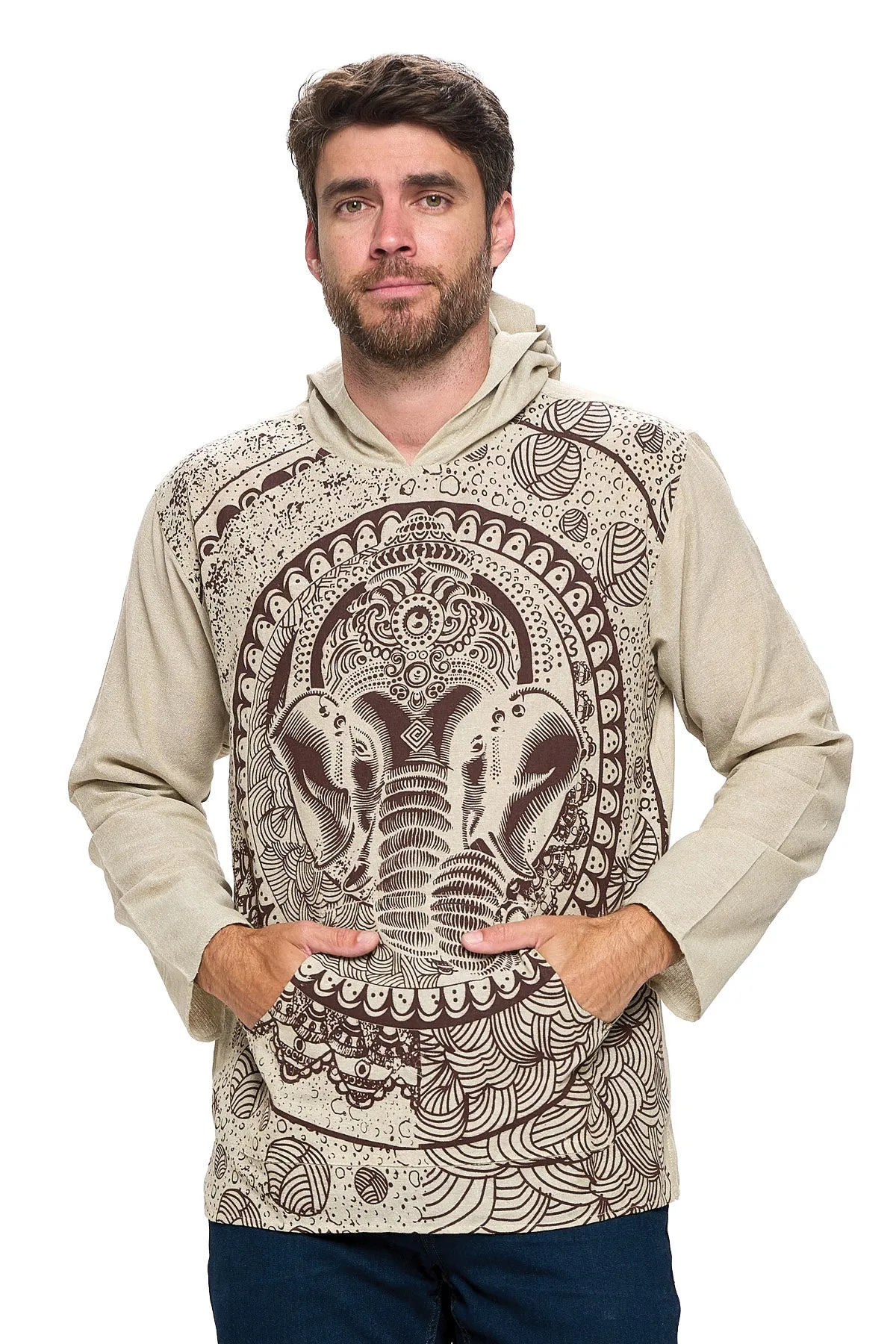 Men's Hooded T Shirt Ganesh Print