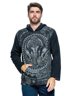 Men's Hooded T Shirt Ganesh Print