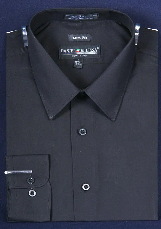 Men's Slim Fit Dress Shirt Color Black