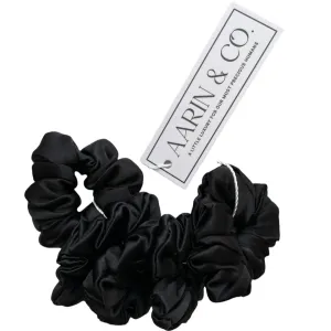 Mini Silk Scrunchie-Noir