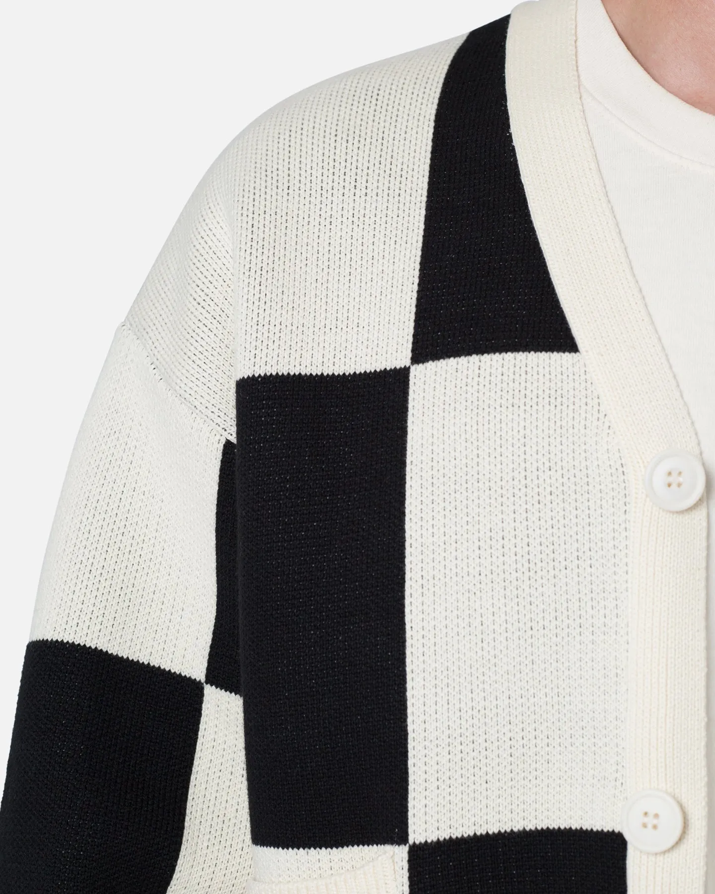 MNML Checkered Cardigan Sweater Black/White