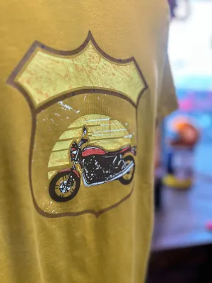 Moto Highway Badge - Mustard T-Shirt