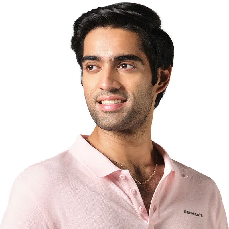 Neeman's Organic Cotton Polo T-Shirt for Men | Pink