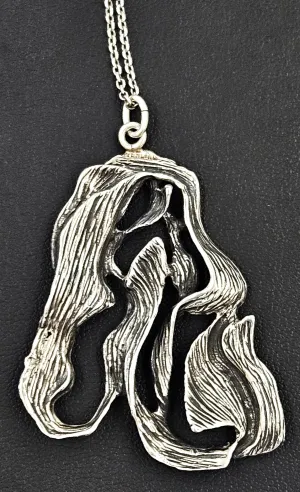 OOAK Designer Eneko Spain Sterling Abstract Modernist Pendant Necklace 90s