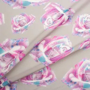 Pink Rose Printed Silk Georgette (A 3m Piece)