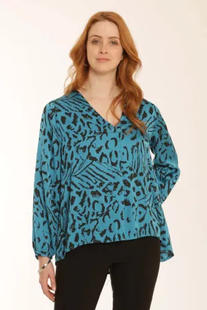 Pomodoro Clothing Printed Art Silk Blouse 22256A