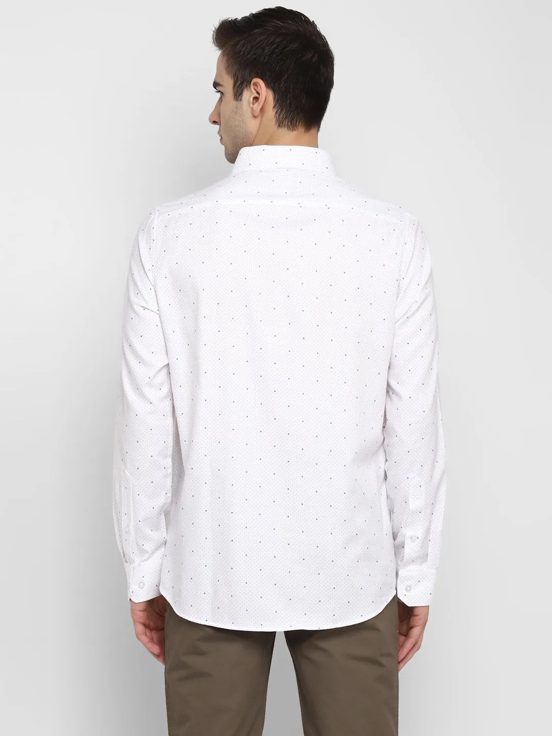 Printed White Slim Fit Causal Shirt