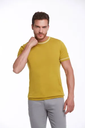 Regular Fit Saffron Basic Crew Neck T-Shirt